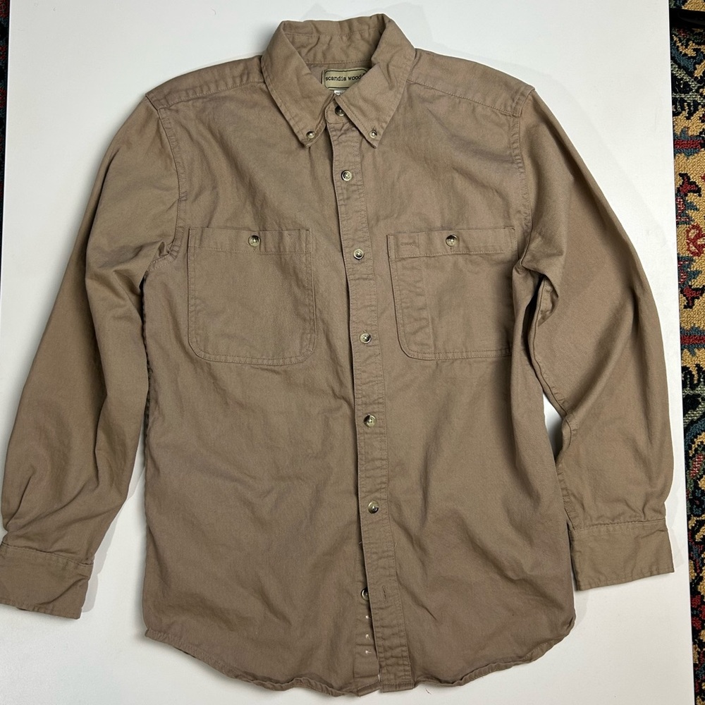 Acadia Woods Men’s Tan Long Sleeve Over-shirt